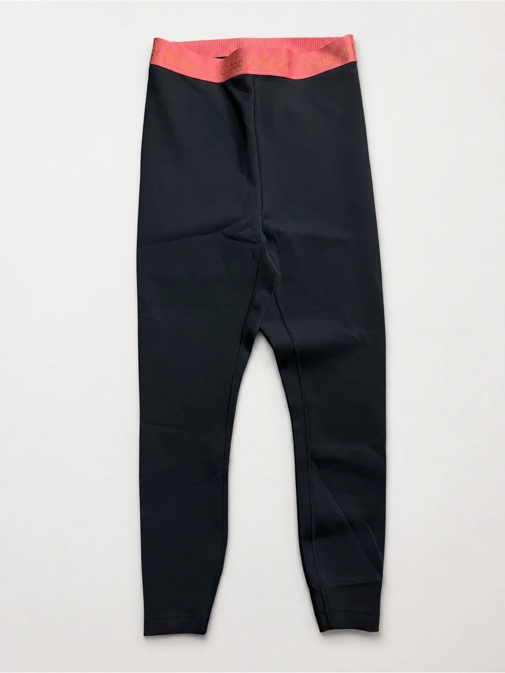 Outdoor Voices Black Compression Leggings Pink Waistband Women’s Size M